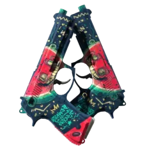 StatTrak™ Dual Berettas | Melondrama (Well-Worn)