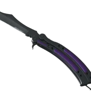 ★ StatTrak™ Butterfly Knife | Ultraviolet (Well-Worn)