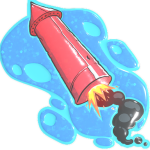 Sticker | Big Red Rocket (Glitter)